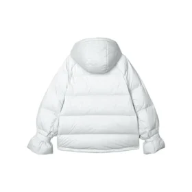 WMNS) Skechers Daunenjacke mit Reißverschluss und Kapuze, langärmelig „Weiß“