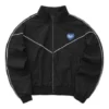 Zip-Jacke mit Logo-Buchstaben-Herz-Print „Schwarz“